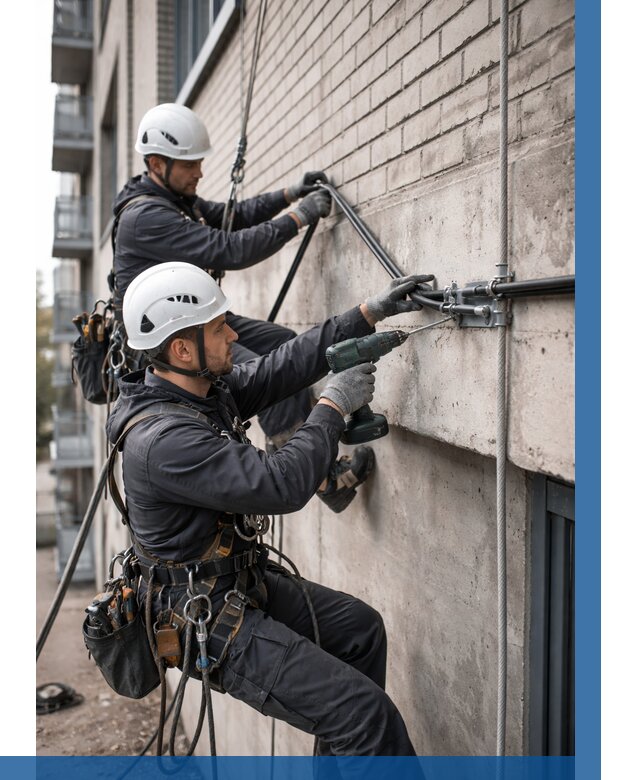 Крепление кабеля на фасаде в Кизляре от 356 р. | ВЫСОТНИК-Кзр