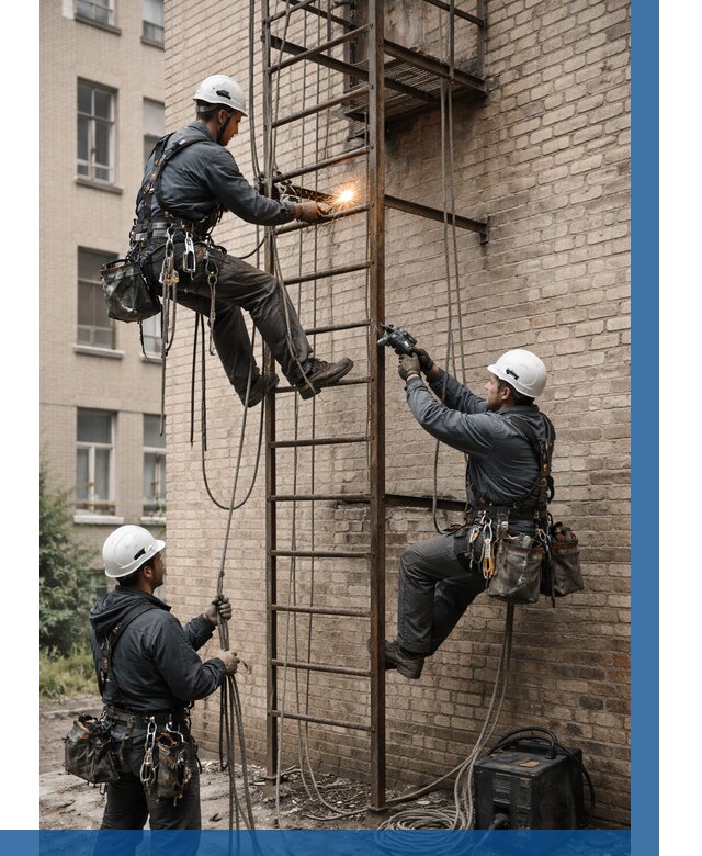 Ремонт пожарной лестницы в Кизляре от 7621 р. | ВЫСОТНИК-Кзр