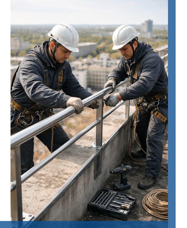 Монтаж перил на высоте в Кизляре от 2540 р. | ВЫСОТНИК-Кзр