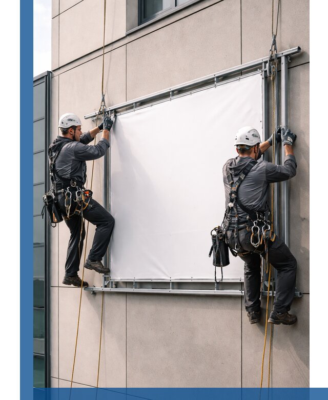 Монтаж наружной рекламной вывески в Кизляре под ключ