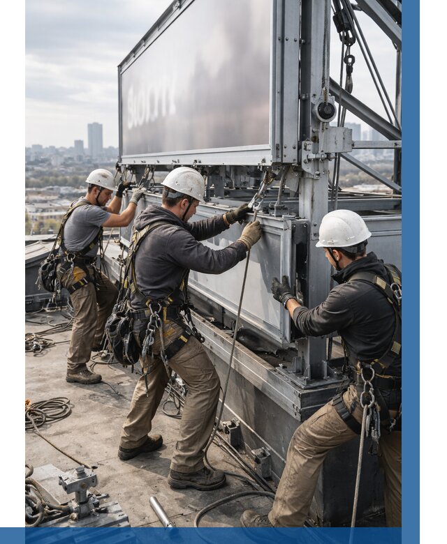 Монтаж крышной рекламной конструкции в Кизляре от 60966 р.|ВЫСОТНИК-Кзр