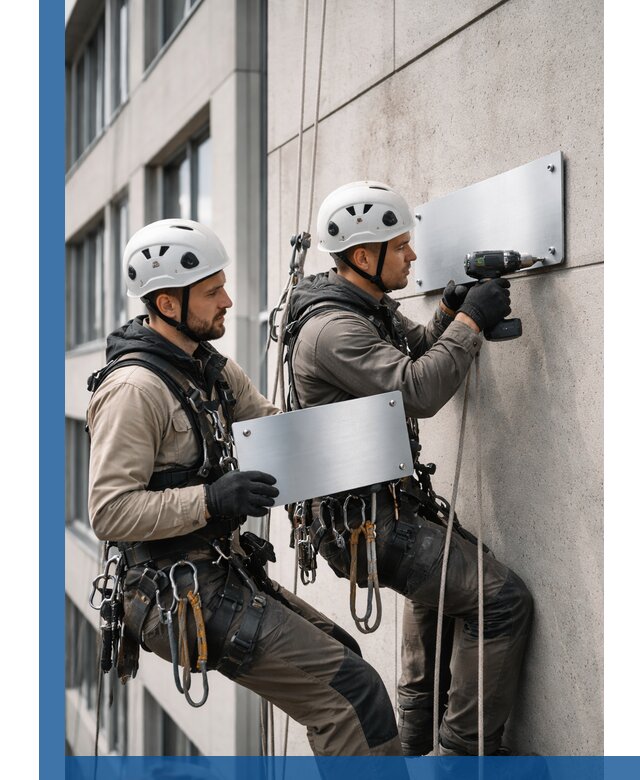 Монтаж табличек и указателей в Кизляре для зданий и сооружений