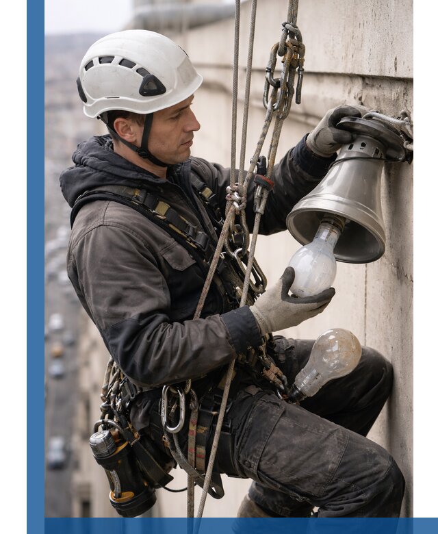 Замена ламп на высоте в Кизляре профессионально и быстро