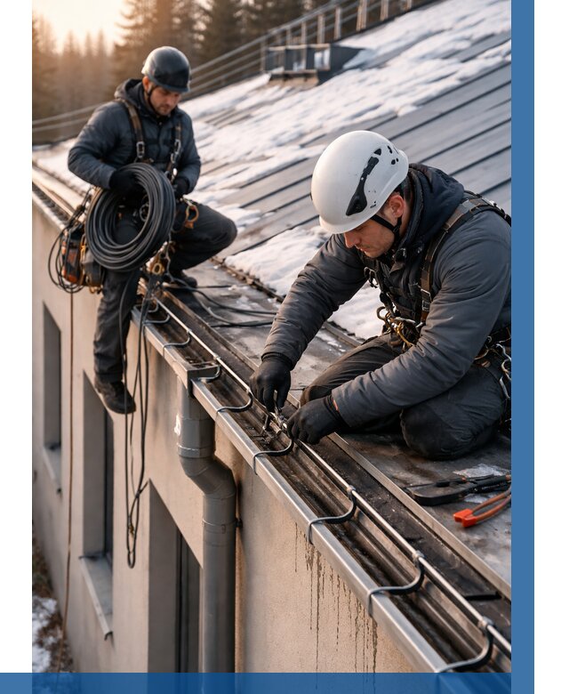 Монтаж греющего кабеля на кровле в Кизляре от 457 р. | ВЫСОТНИК-Кзр