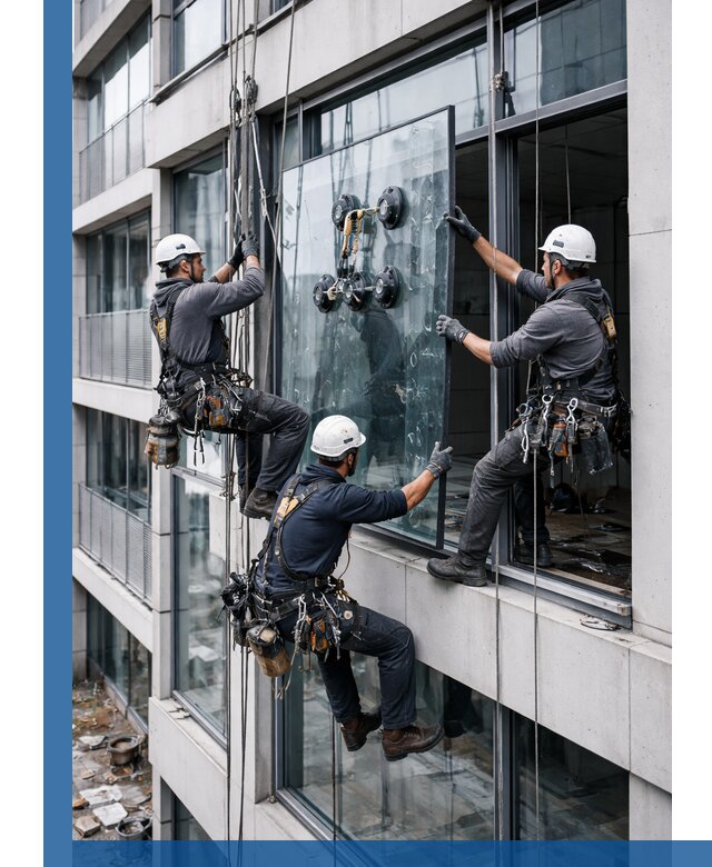 Фасадное остекление и монтаж витражей зданий в Кизляре под ключ