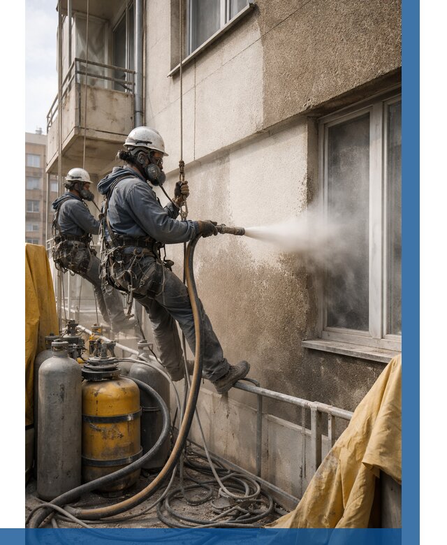 Пескоструйная очистка фасада в Кизляре от 660 р. | ВЫСОТНИК-Кзр