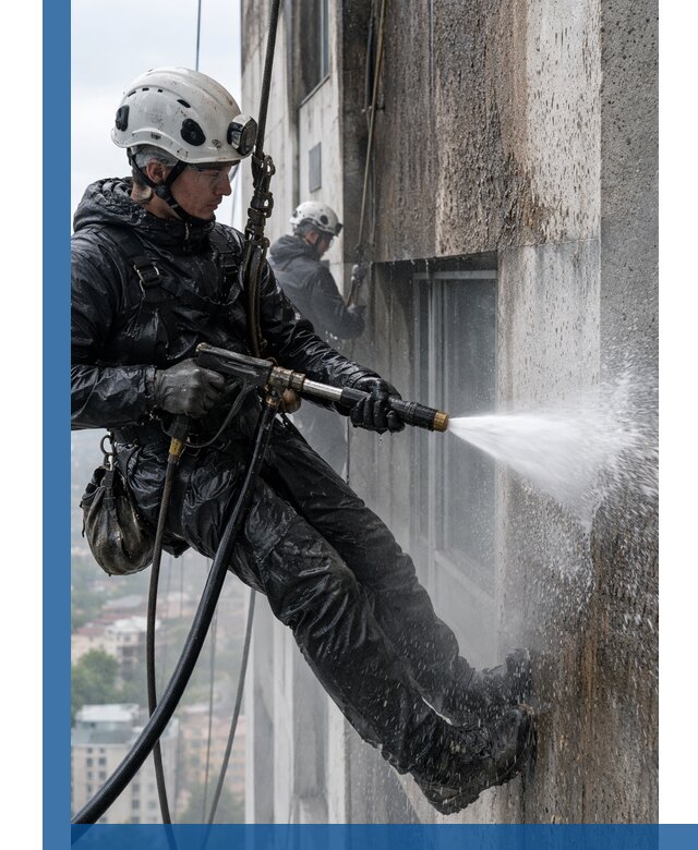 Гидроструйная очистка фасадов и конструкций в Кизляре