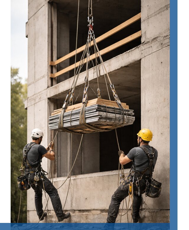 Подъем материала на этаж веревками в Кизляре от 1524 р. | ВЫСОТНИК-Кзр