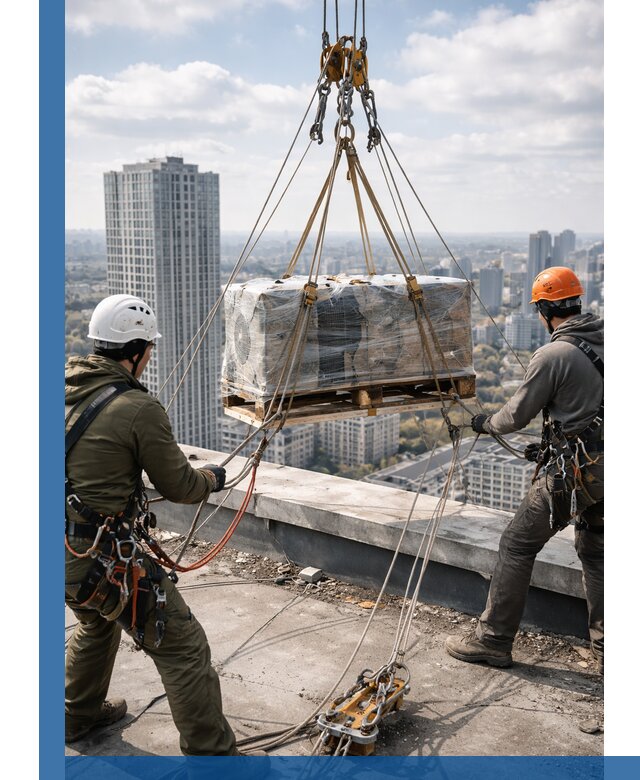 Подъем и монтаж крупногабаритных грузов на крышу в Кизляре
