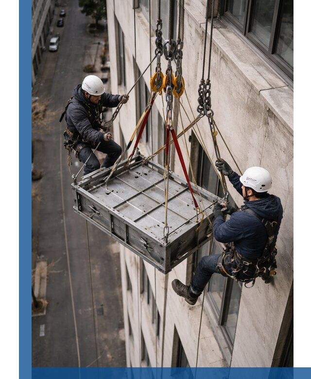 Спуск и подъем грузов по фасаду в Кизляре для зданий