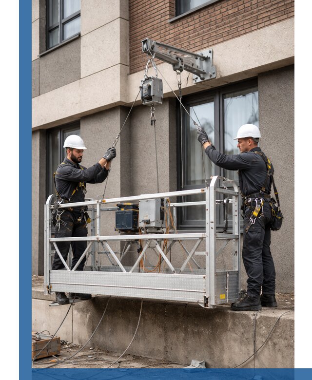 Монтаж и подъем фасадной люльки в Кизляре с гарантией безопасности