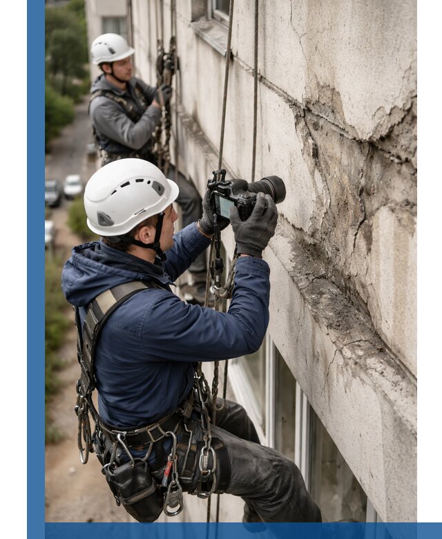 Фотофиксация дефектов фасада с высотной съемкой в Кизляре