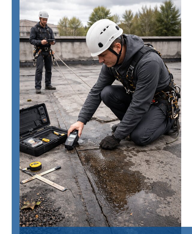 Обследование кровли на протечки и выявление дефектов в Кизляре