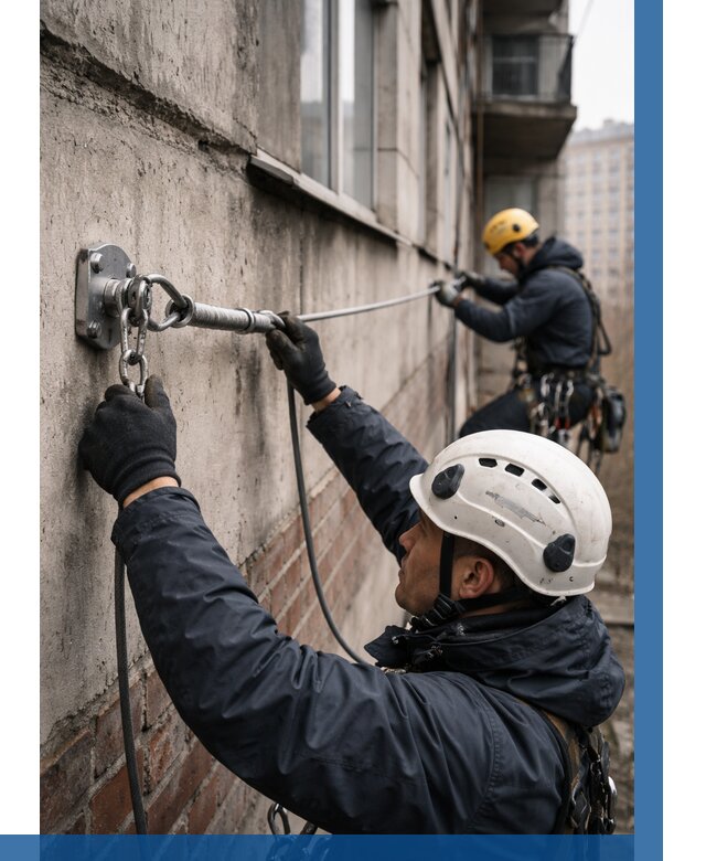 Монтаж анкерных линий в Кизляре от 3048 р. | ВЫСОТНИК-Кзр