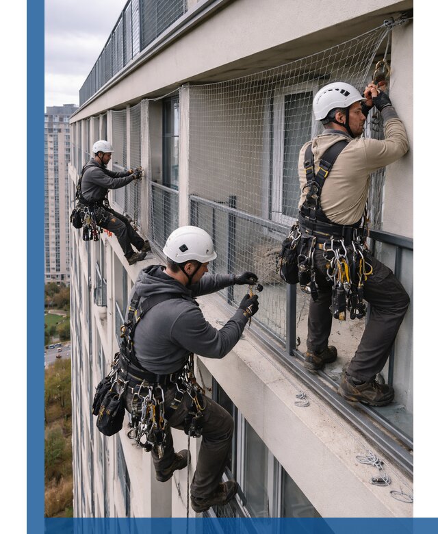 Профессиональный монтаж защитной сетки от птиц в Кизляре